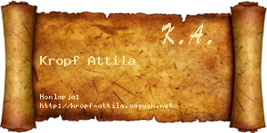 Kropf Attila névjegykártya